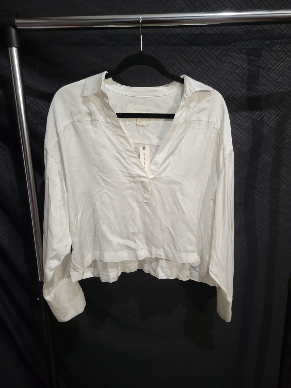 Anthropologie  Maeve Silky Collared Popover Blouse size Medium NWT